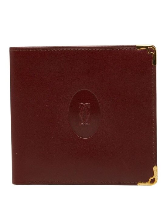 Cartier Handbags - Cartier Must Line Bifold Wallet Billfold Bordeaux Leather